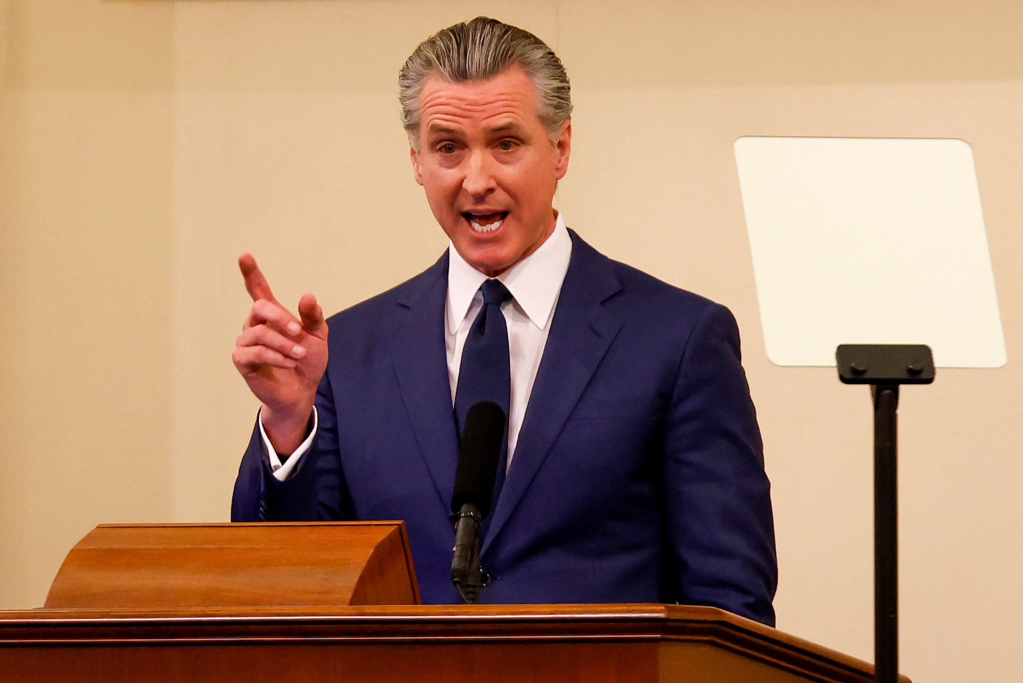 California Gov. Gavin Newsom delivers his final State of the State Address at the California Capitol Building in Sacramento, Calif., on Thursday, Jan. 8, 2026. (Jessica Christian/San Francisco Chronicle via AP)
