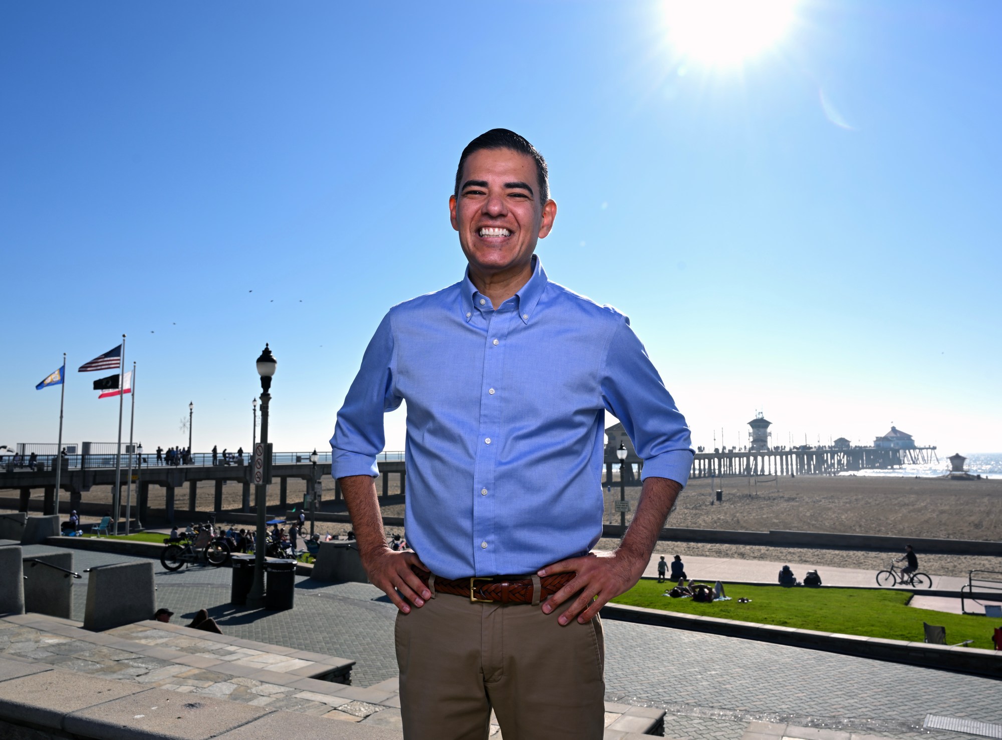 Rep. Robert Garcia, D-Long Beach, in Huntington Beach, CA, on Tuesday, November 25, 2025. Garcia will seek reelection next year in a district that will look vastly different than today due to redistricting. If reelected, the liberal progressive would represent communities in Orange County that are more conservative than he’s used to representing.  (Photo by Jeff Gritchen, Orange County Register/SCNG)
